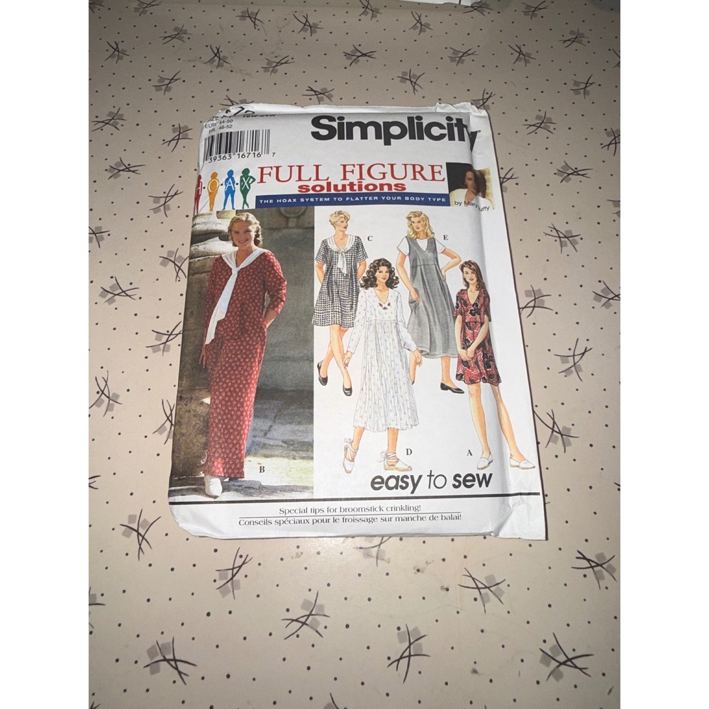 Simplicity 9472 Full Figure Solutions Sewing Pattern Jumpsuit Dress Jumper 18W